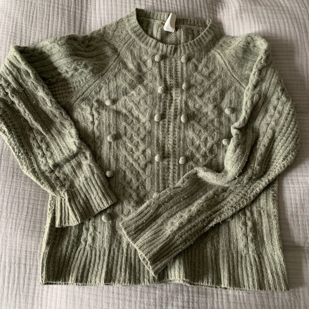 J. Crew wool sweater with pom-poms